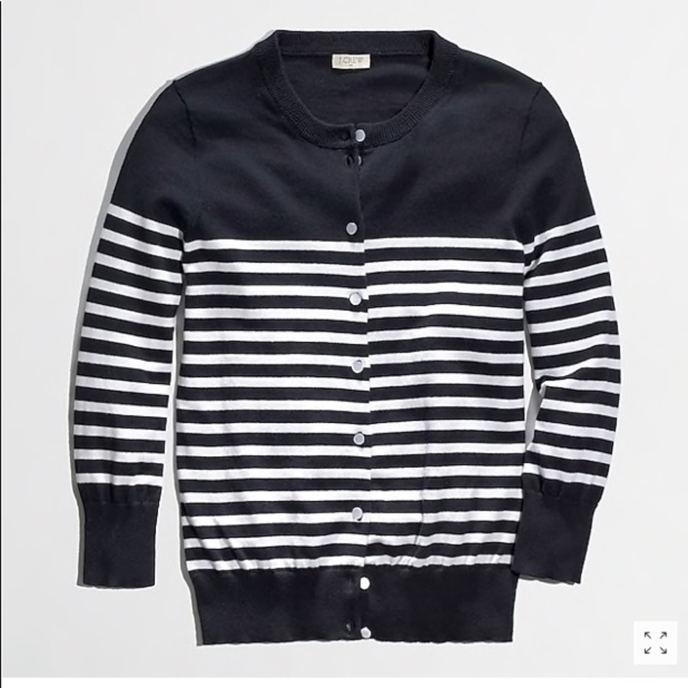 J Crew Factory Clare Cardigan in Drop Stripe XS